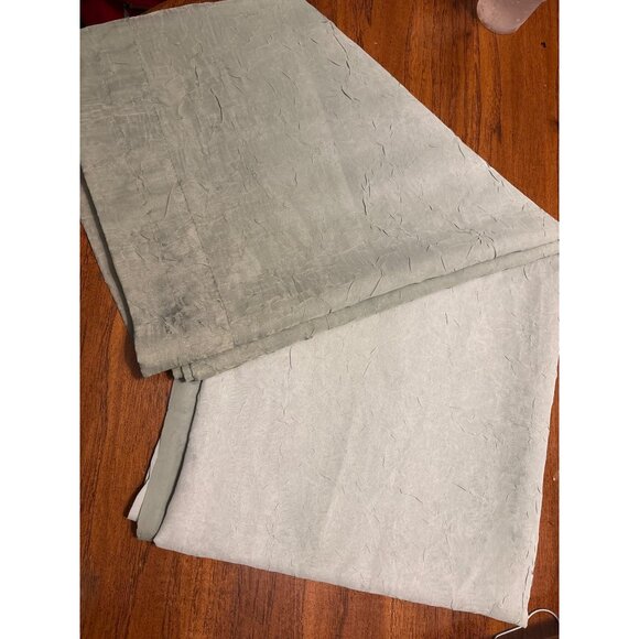 Set Of 2 Sheer Light Green Textured Curtains 55"x63" With Rod Pocket - Picture 5 of 6